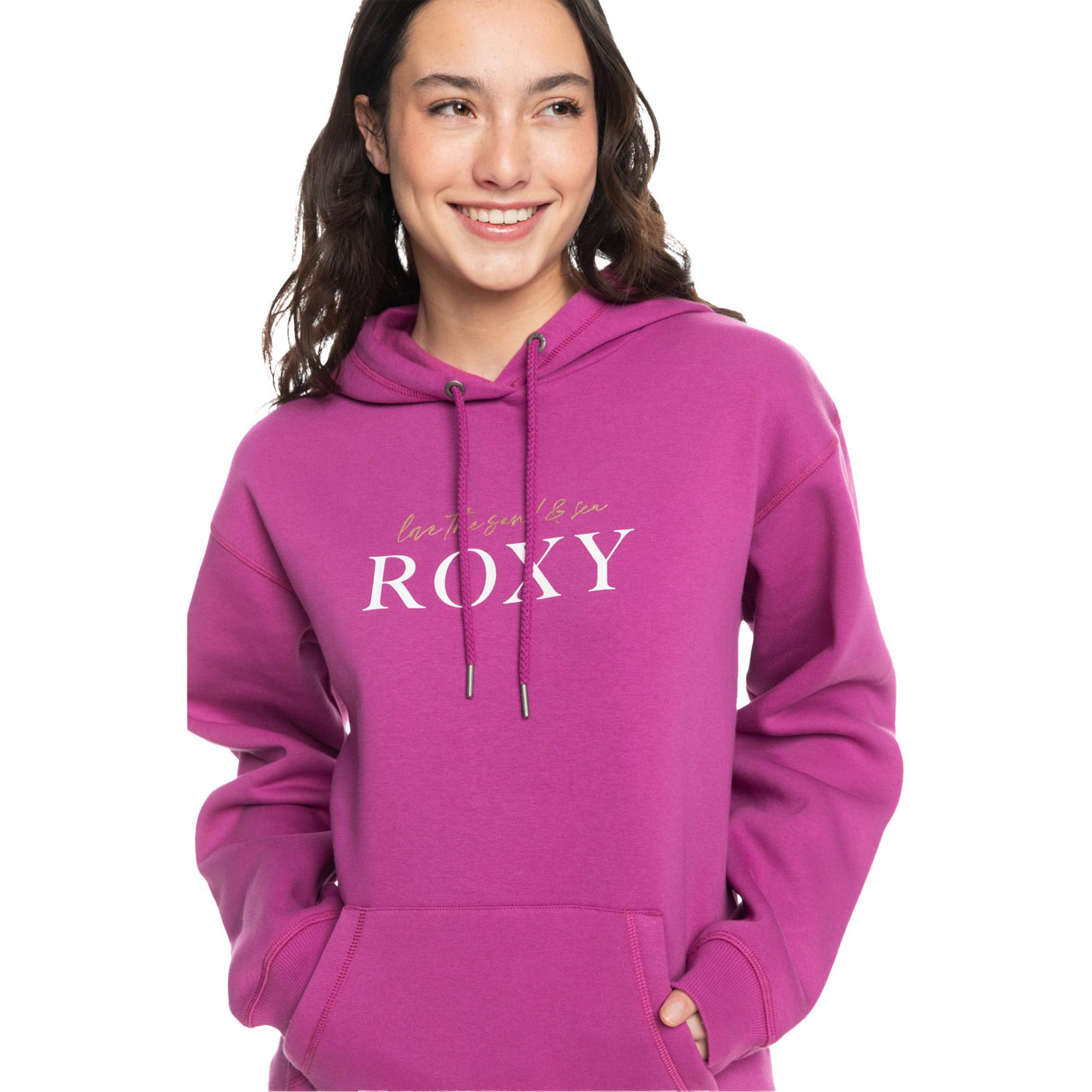 Roxy Surf Stoked Hoodie Brushed Kadın Mor Sweatshirt