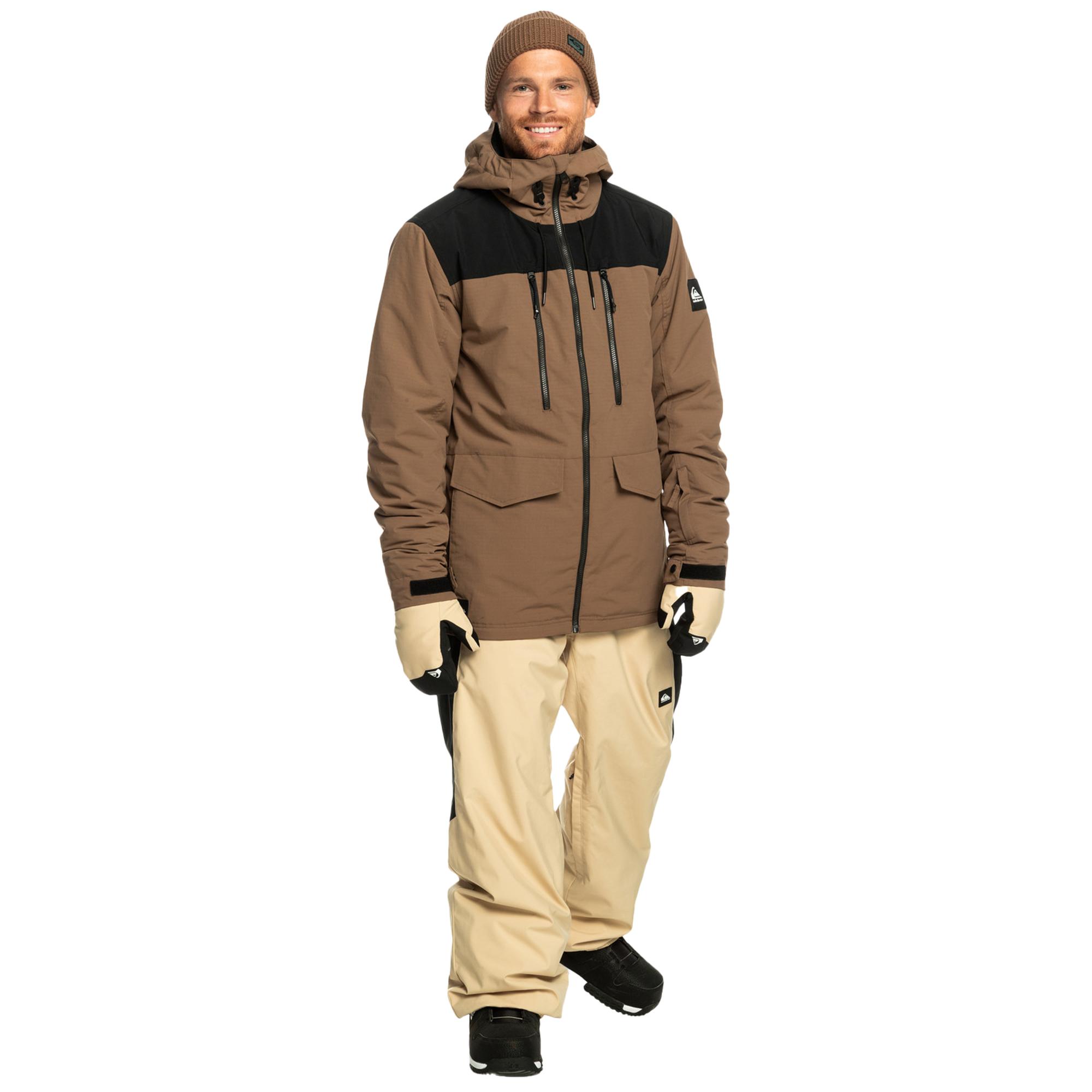 Quiksilver Fairbanks Erkek Kahverengi Snowboard Ceketi