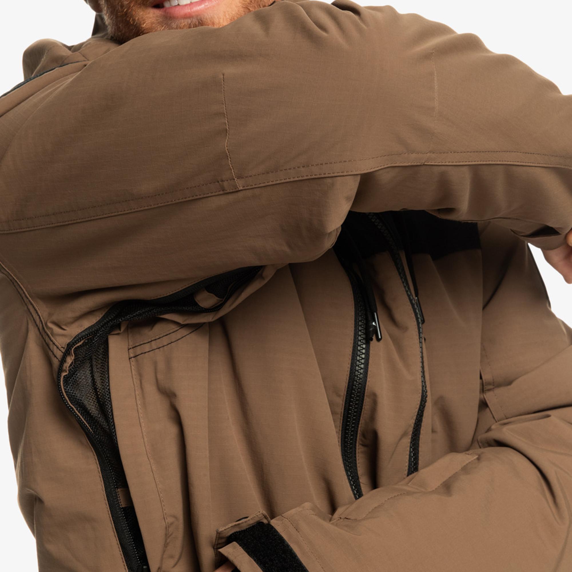 Quiksilver Fairbanks Erkek Kahverengi Snowboard Ceketi