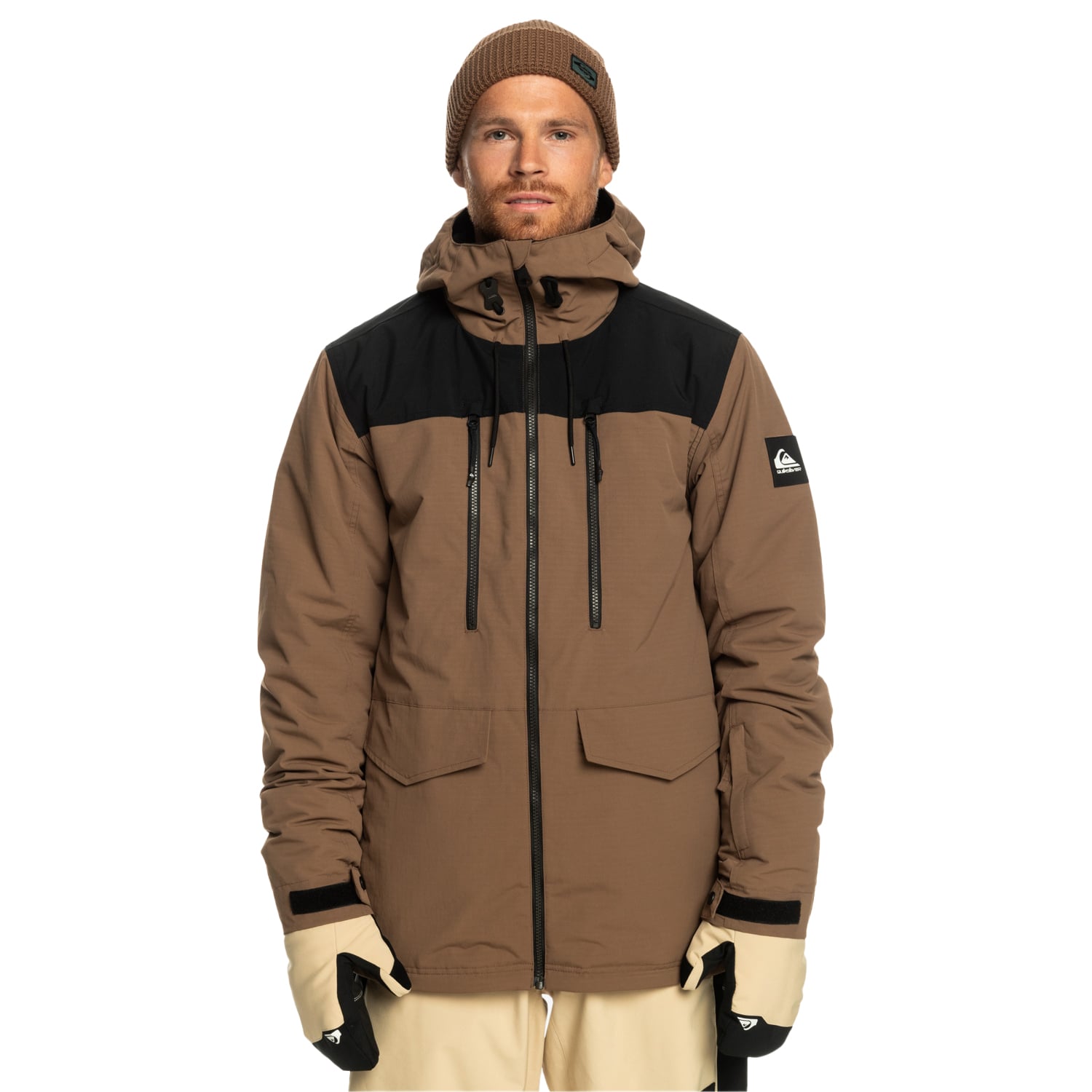  Quiksilver Fairbanks Erkek Kahverengi Snowboard Ceketi