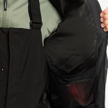  Quiksilver Mission Printed Block Erkek Yeşil Snowboard Ceketi
