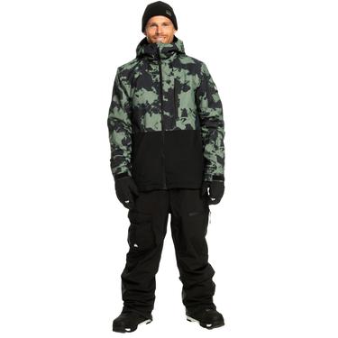  Quiksilver Mission Printed Block Erkek Yeşil Snowboard Ceketi