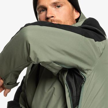  Quiksilver Mission Block Jk Erkek Yeşil Snowboard Ceketi