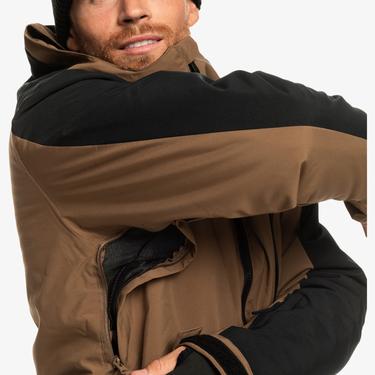  Quiksilver Mission Block Jk Erkek Kahverengi Snowboard Ceketi