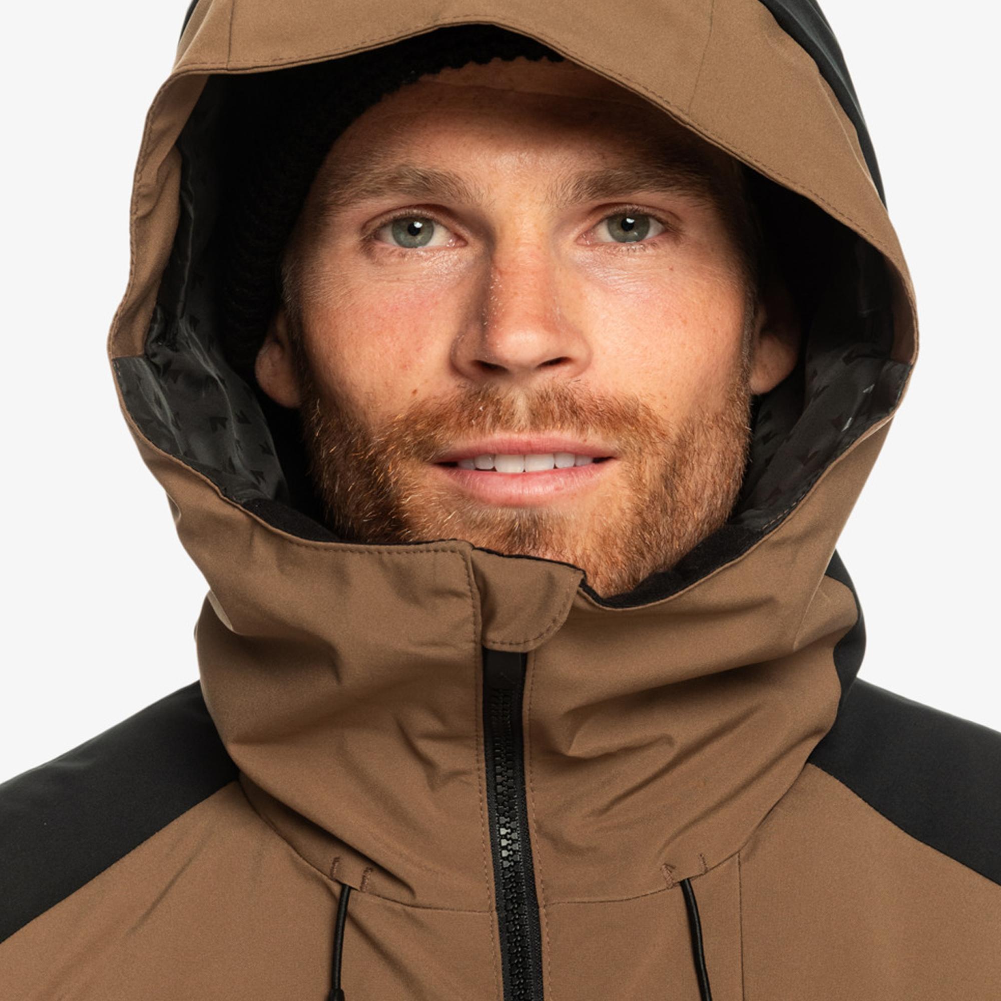 Quiksilver Mission Block Jk Erkek Kahverengi Snowboard Ceketi