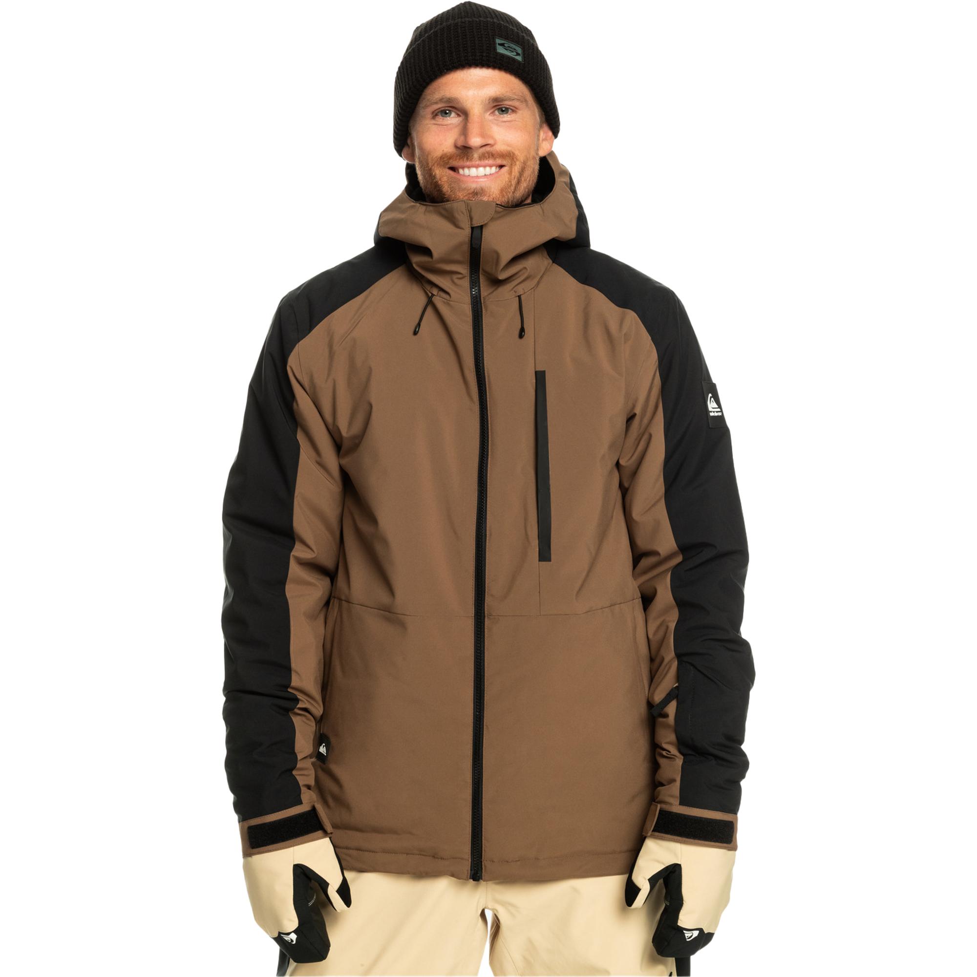 Quiksilver Mission Block Jk Erkek Kahverengi Snowboard Ceketi