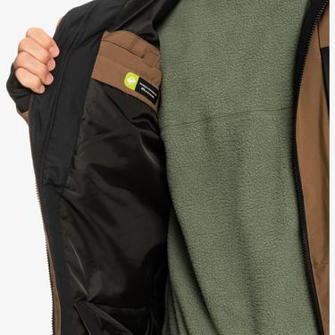  Quiksilver Mission Block Jk Erkek Kahverengi Snowboard Ceketi