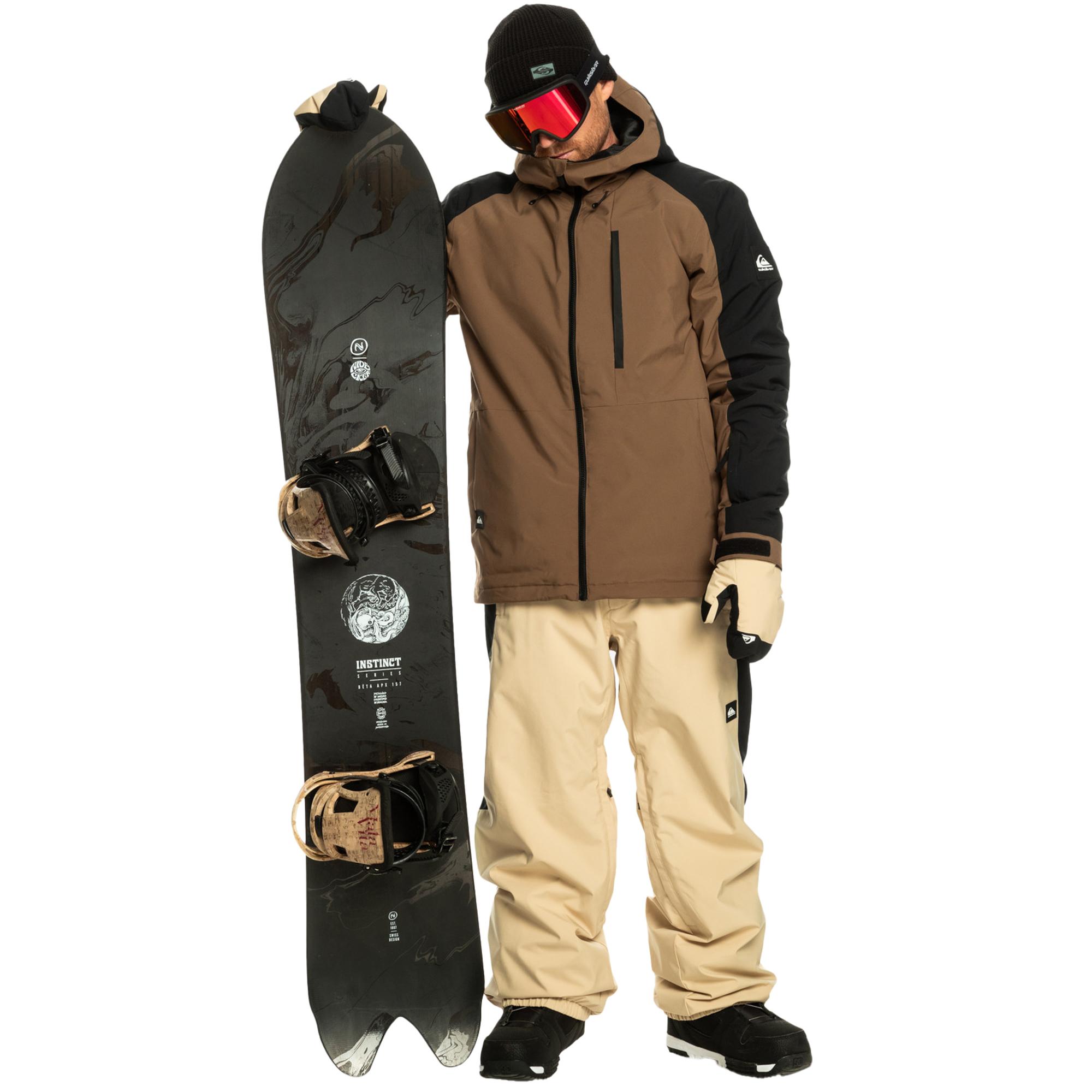 Quiksilver Mission Block Jk Erkek Kahverengi Snowboard Ceketi
