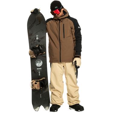  Quiksilver Mission Block Jk Erkek Kahverengi Snowboard Ceketi
