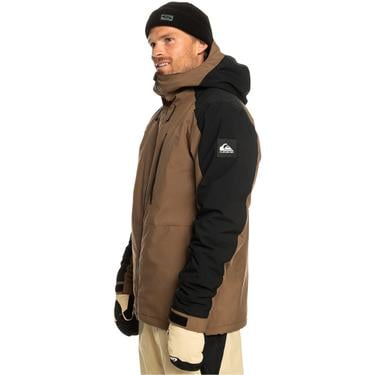  Quiksilver Mission Block Jk Erkek Kahverengi Snowboard Ceketi