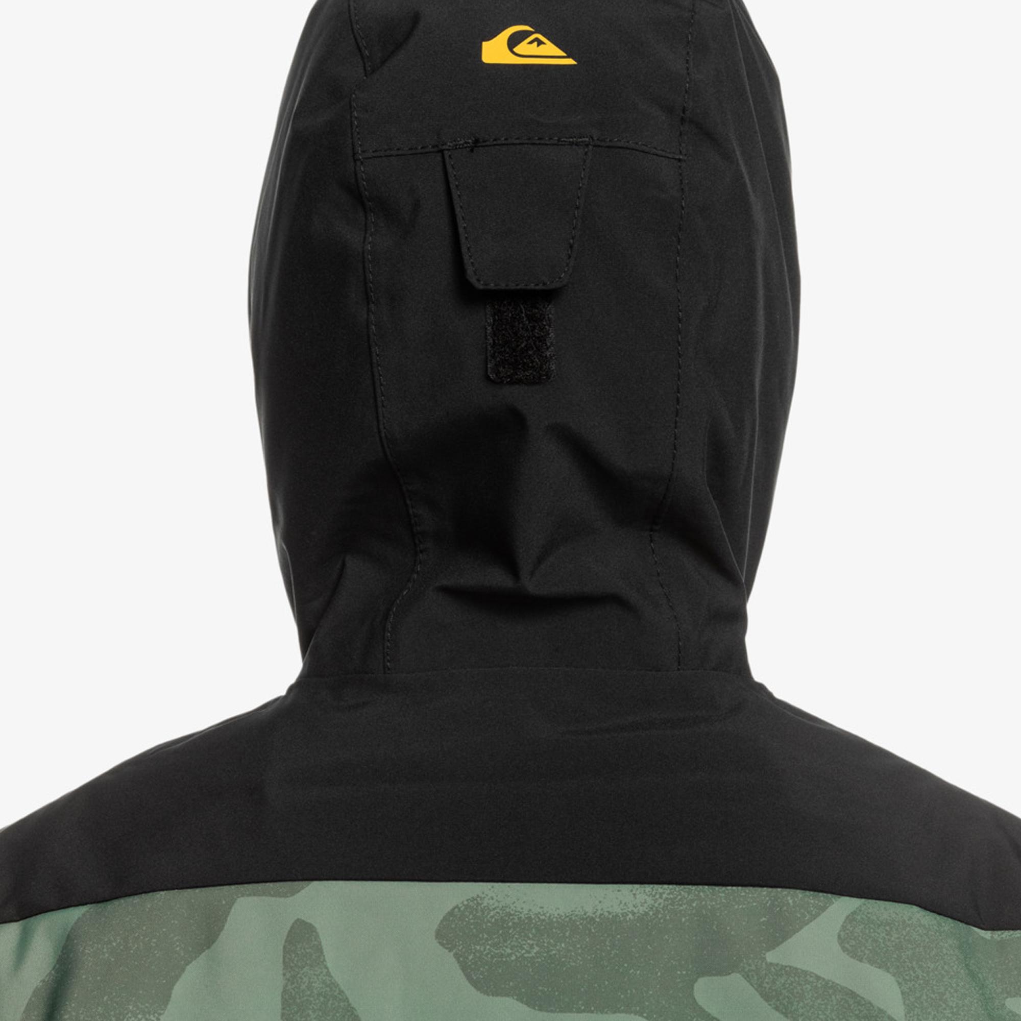 Quiksilver Mission Printed Block Youth Erkek Çocuk Yeşil Snowboard Ceketi