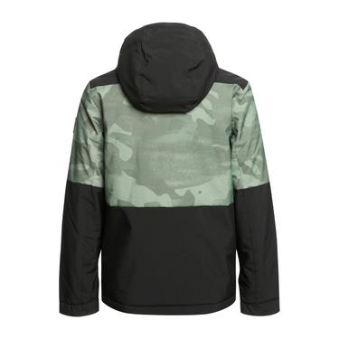  Quiksilver Mission Printed Block Youth Erkek Çocuk Yeşil Snowboard Ceketi