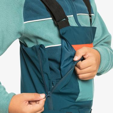  Quiksilver Mash Up Youth Bib Erkek Çocuk Mavi Snowboard Pantolonu