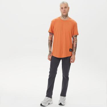  Calvin Klein Jeans Badge Turn Up Sleeve Erkek Turuncu T-Shirt