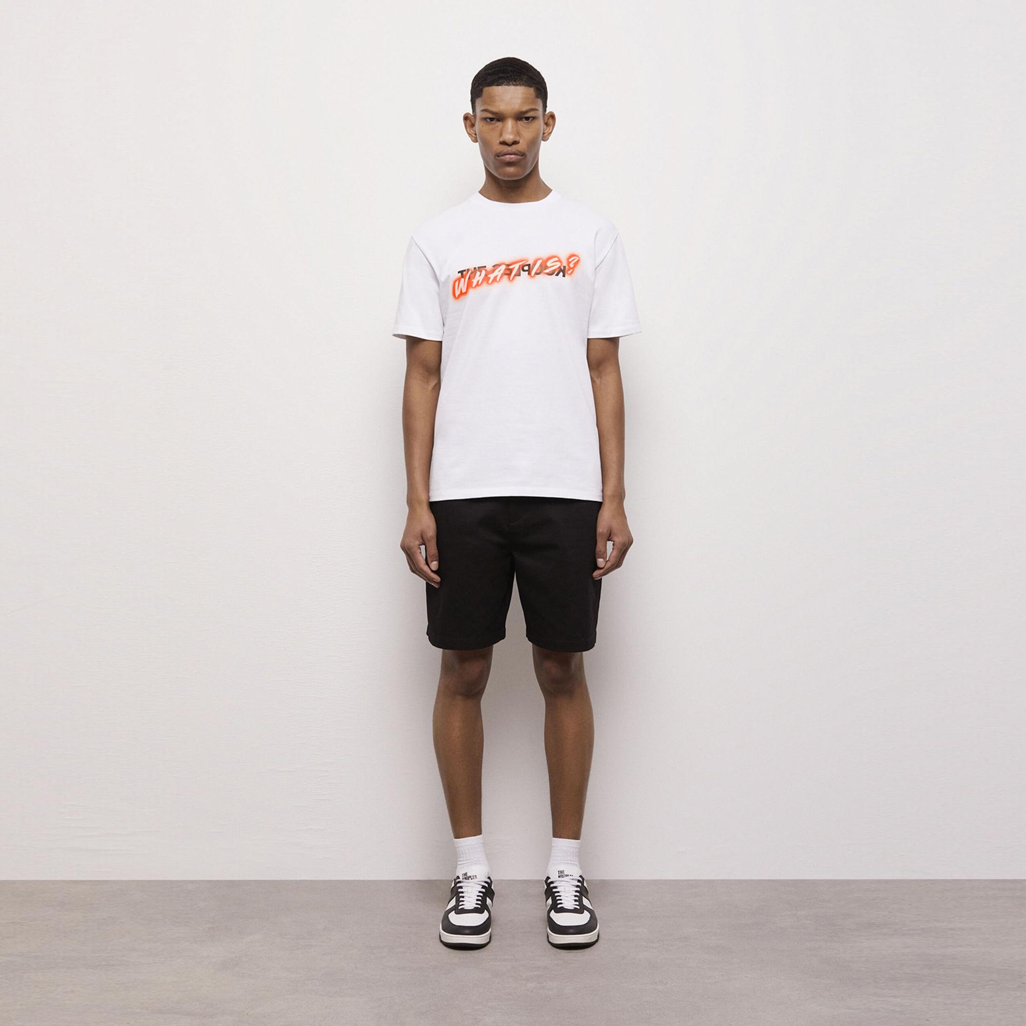 ERKEK BASKILI BEYAZ T-SHIRT