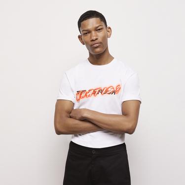  ERKEK BASKILI BEYAZ T-SHIRT