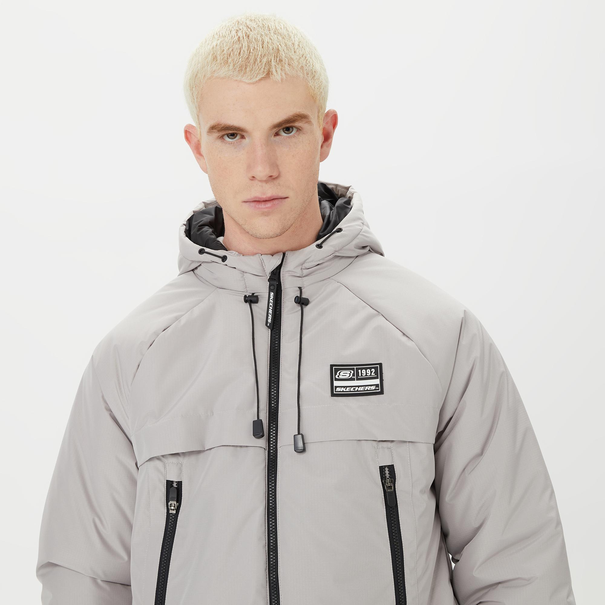 Skechers Outerwear Padded Erkek Gri Günlük Mont