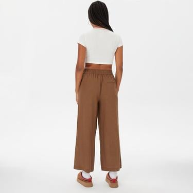  Only Onltokyo Yüksek Belli Linen Blend Kadın Kahverengi Pantolon