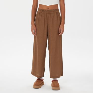  Only Onltokyo Yüksek Belli Linen Blend Kadın Kahverengi Pantolon