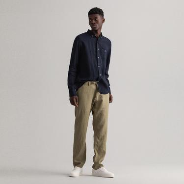  Gant Erkek Yeşil Relaxed Fit Keten Pantolon