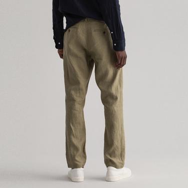  Gant Erkek Yeşil Relaxed Fit Keten Pantolon