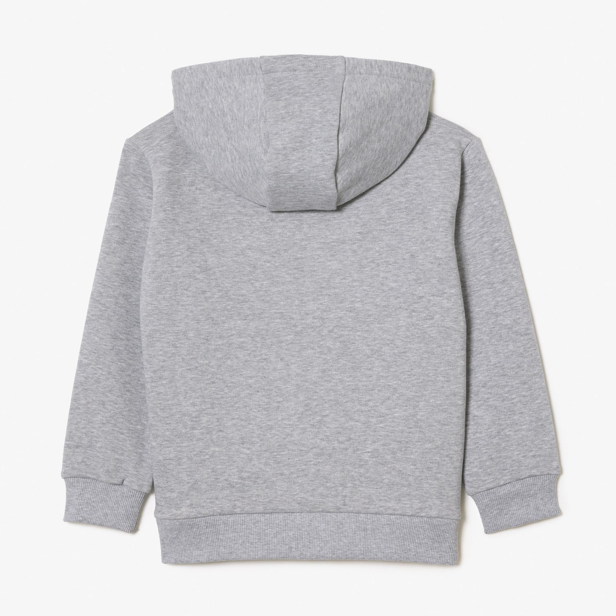 Lacoste Çocuk Kapüşonlu Gri Sweatshirt
