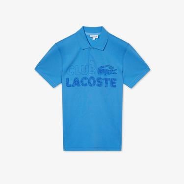  Erkek Regular Fit Baskılı Mavi Polo