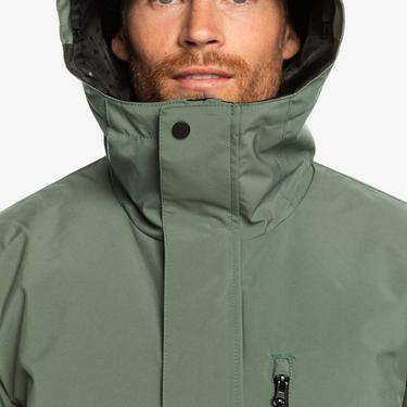  Quiksilver Mission Solid Jk Erkek Yeşil Snowboard Ceketi