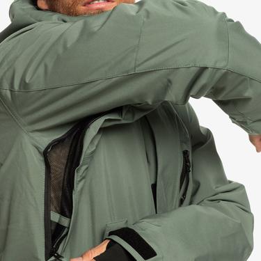  Quiksilver Mission Solid Jk Erkek Yeşil Snowboard Ceketi