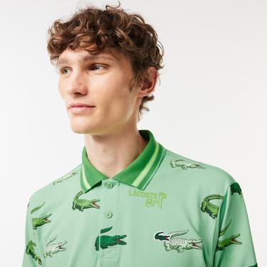  SPORT Erkek Classic Fit Baskılı Yeşil Polo