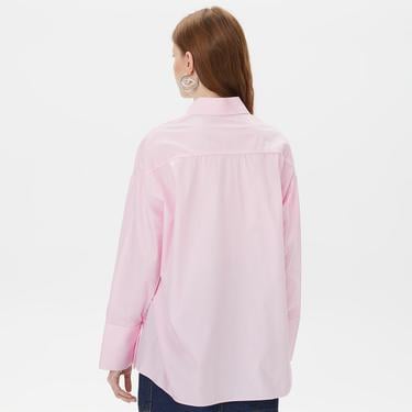  Sorbe Oversize Kadın Pembe Gömlek
