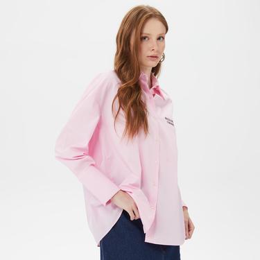  Sorbe Oversize Kadın Pembe Gömlek
