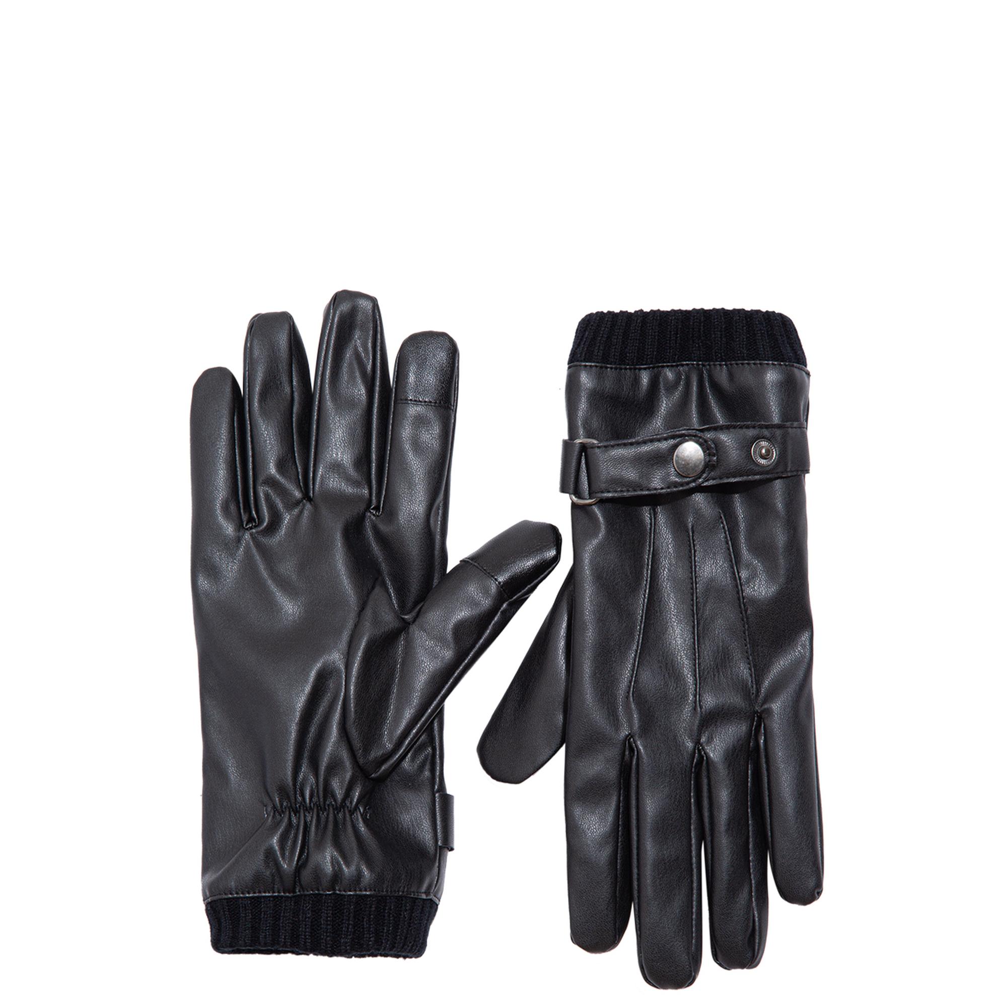 Mavi Suni Deri Siyah Eldiven 092218-900