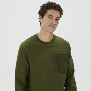  Nautica Erkek Yeşil Standart Fit Sweatshirt