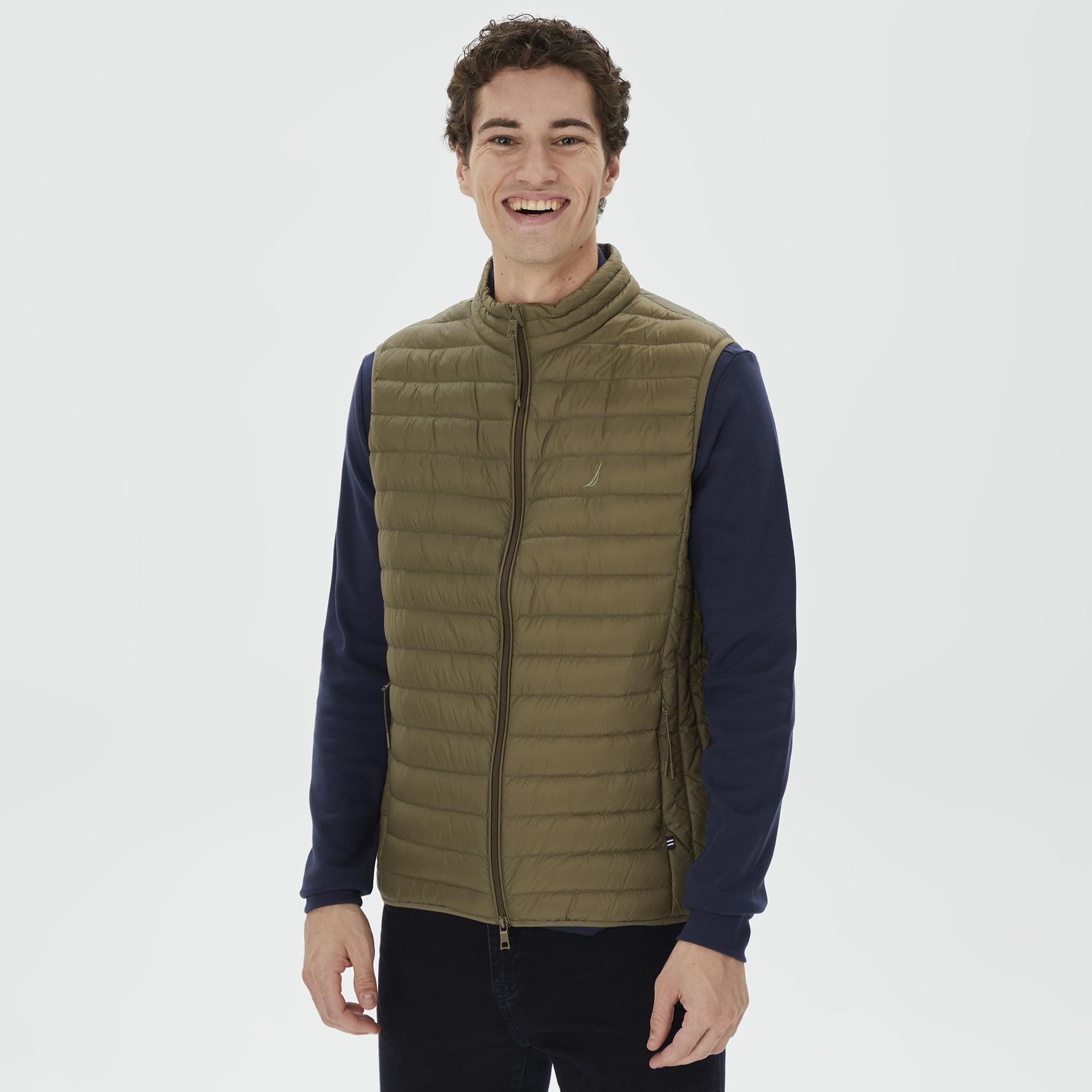 Nautica Erkek Yeşil Standart Fit Yelek