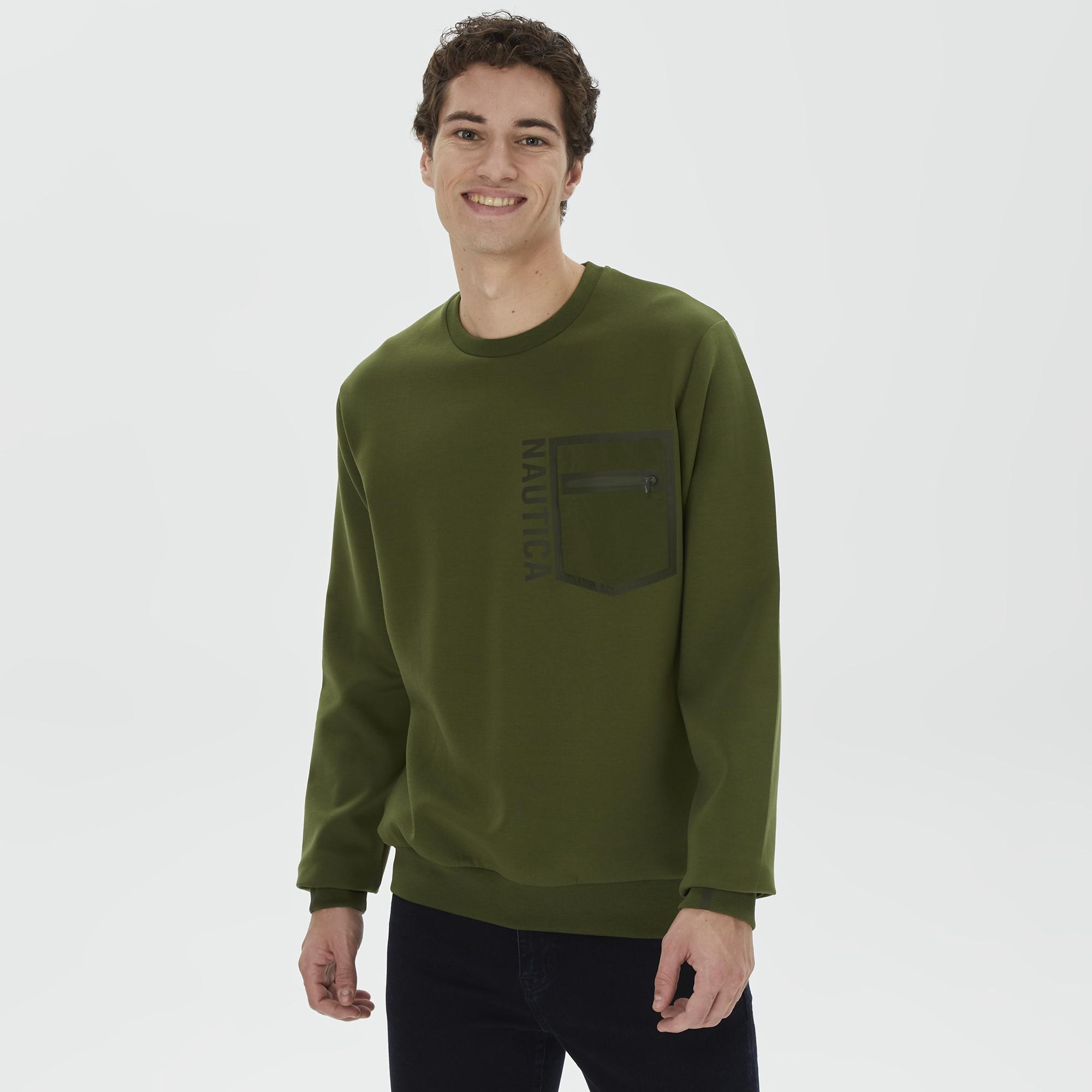 Nautica Erkek Yeşil Standart Fit Sweatshirt