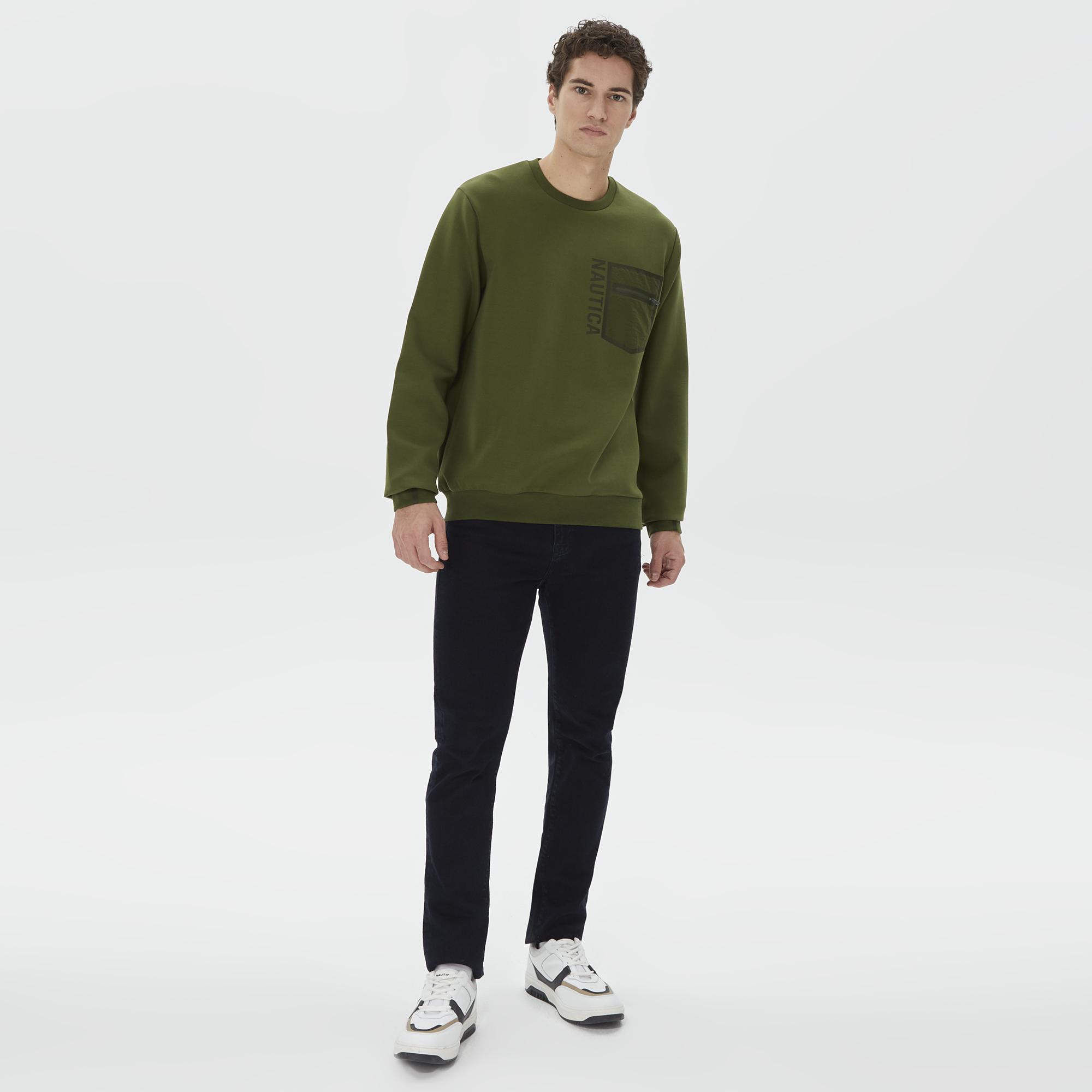 Nautica Erkek Yeşil Standart Fit Sweatshirt