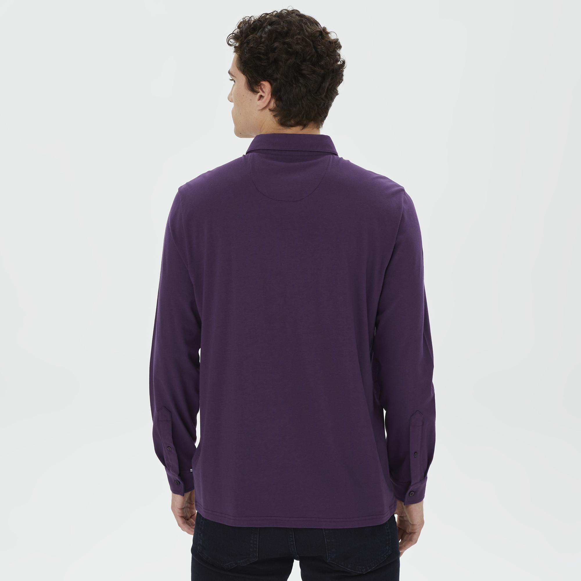 Nautica Erkek Mor Uzun Kollu Polo