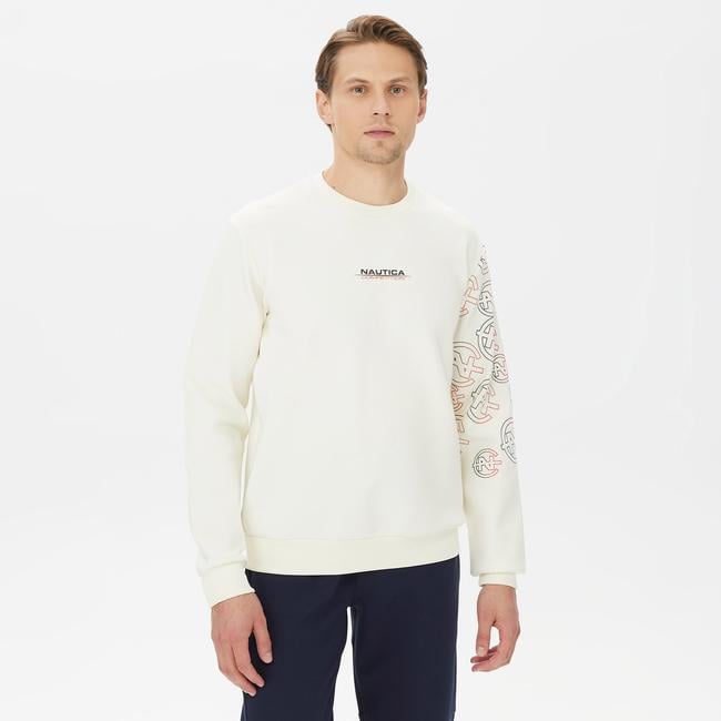  Nautica Erkek Beyaz Standart Fit Sweatshirt