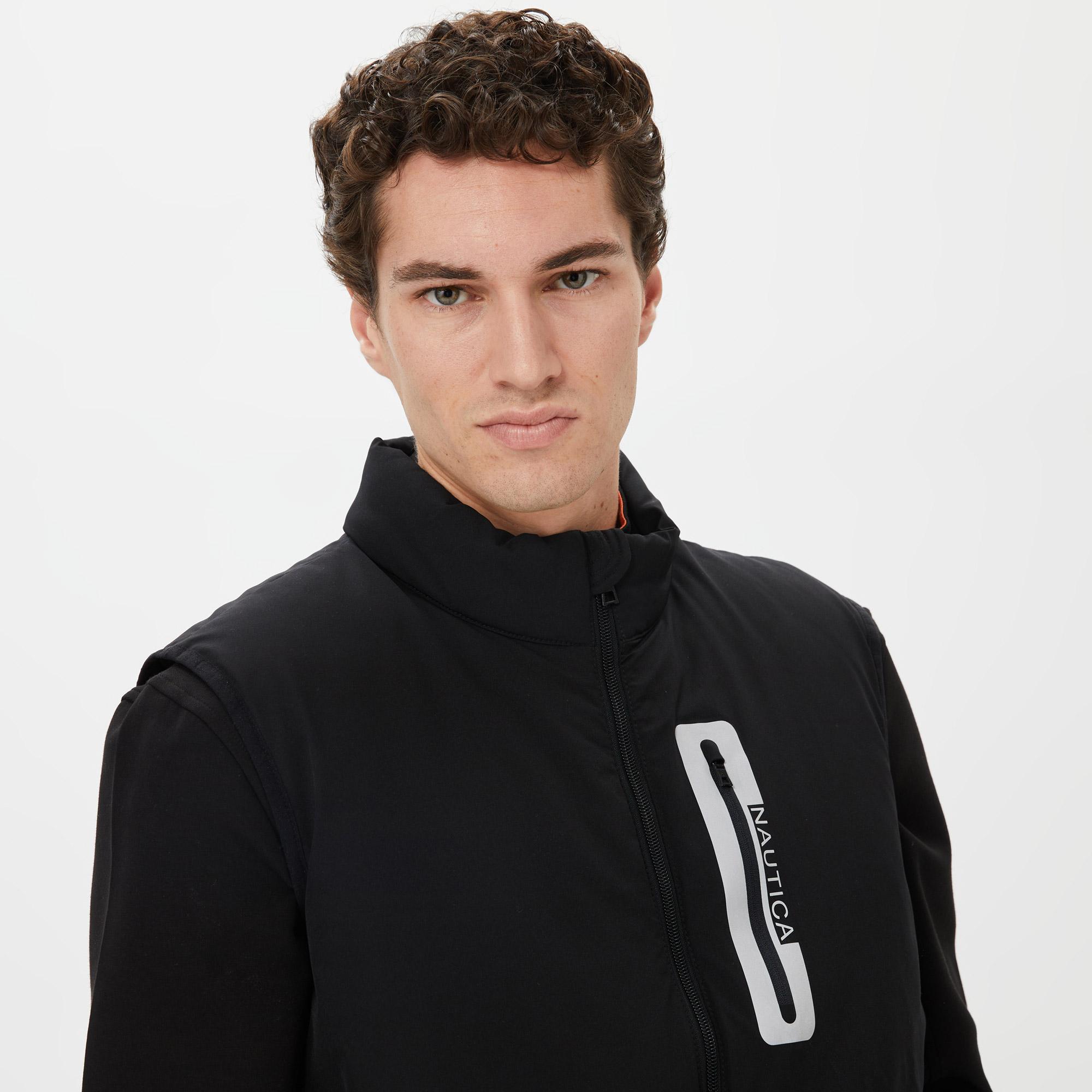 Nautica Erkek Siyah Standart Fit Yelek