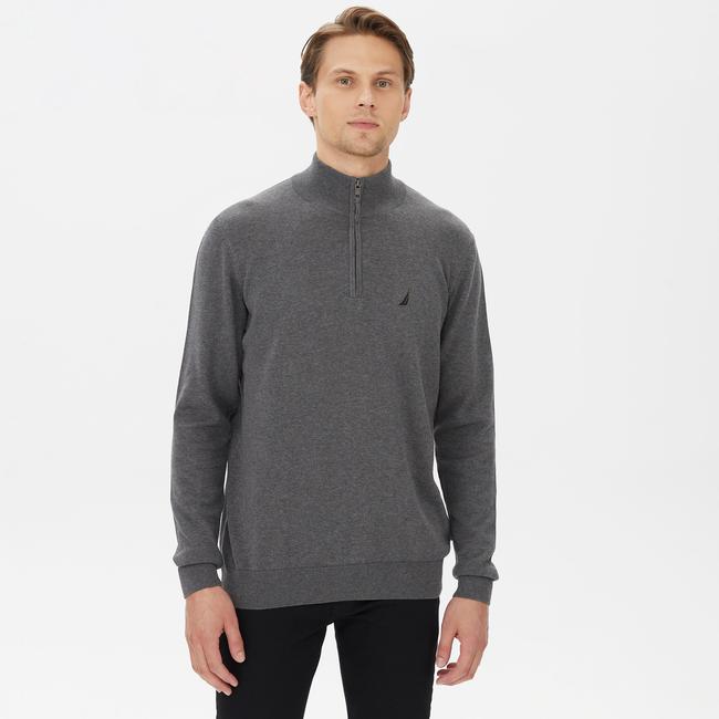  Nautica Erkek Gri Standart Fit Dik Yakalı Kazak