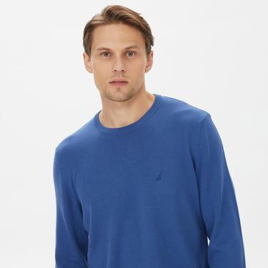  Nautica Erkek Mavi Standart Fit Triko