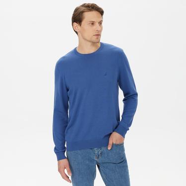  Nautica Erkek Mavi Standart Fit Triko