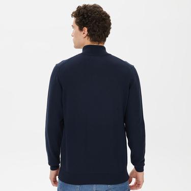  Nautica Erkek Lacivert Standart Fit Dik Yakalı Triko