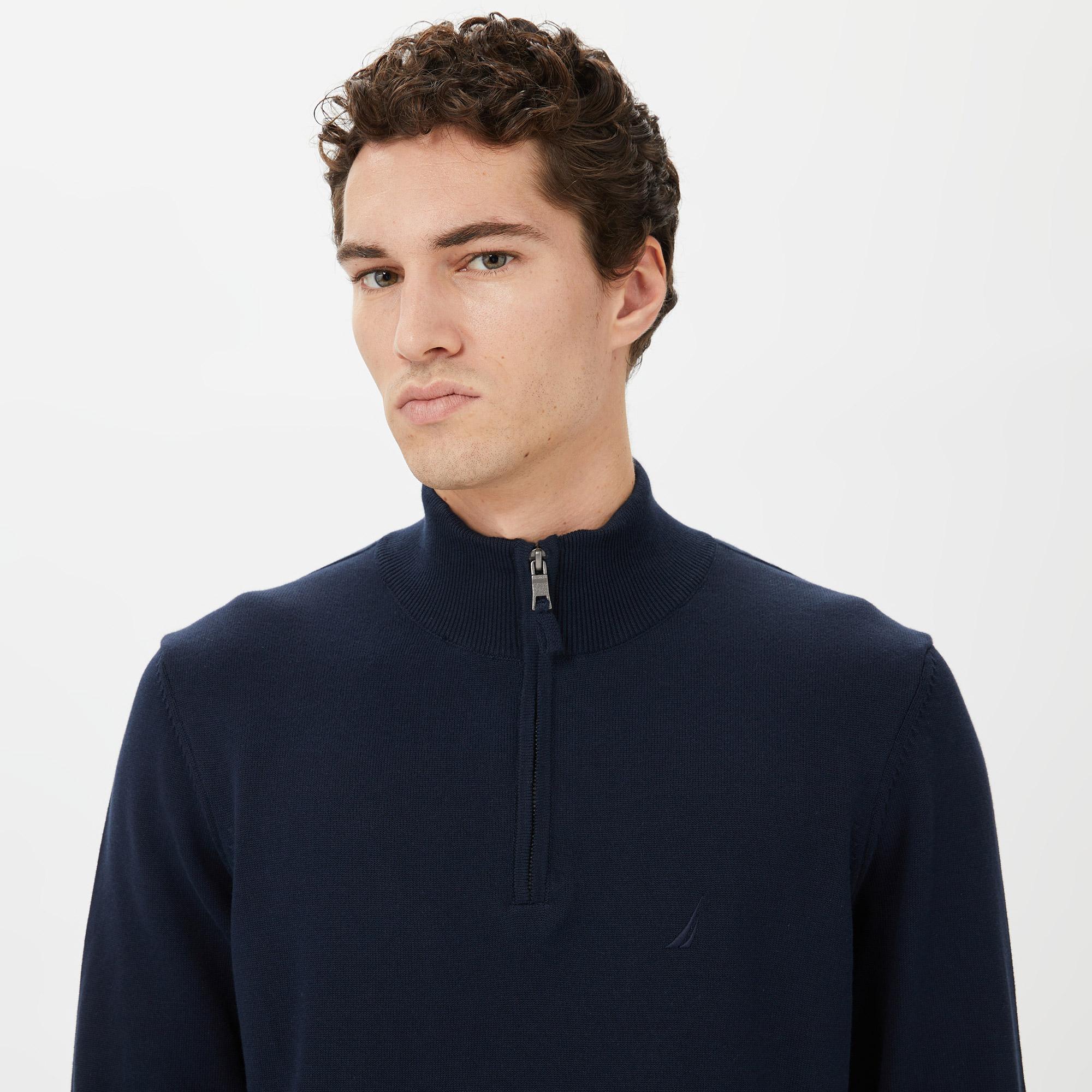 Nautica Erkek Lacivert Standart Fit Dik Yakalı Triko