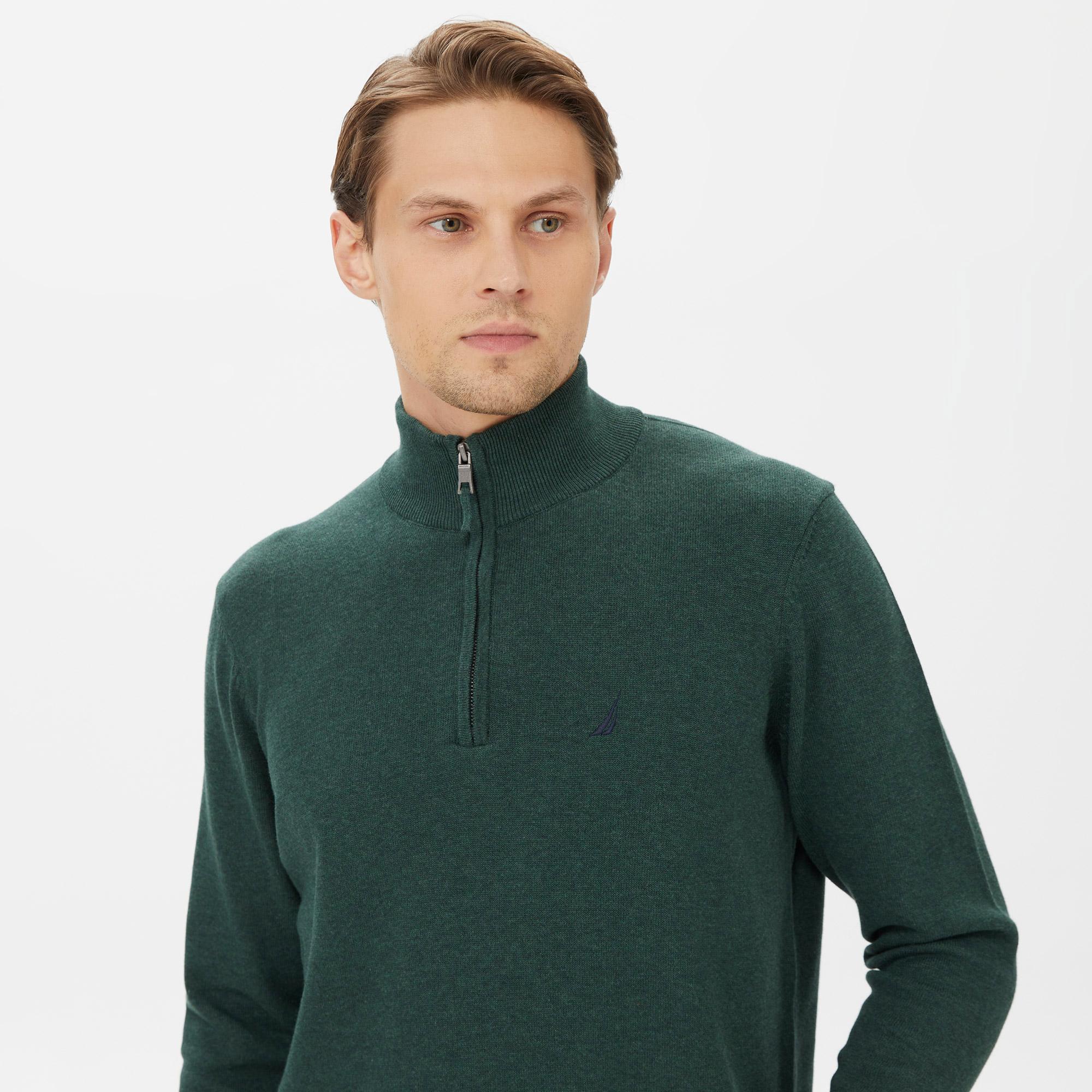 Nautica Erkek Yeşil Standart Fit Dik Yakalı Triko