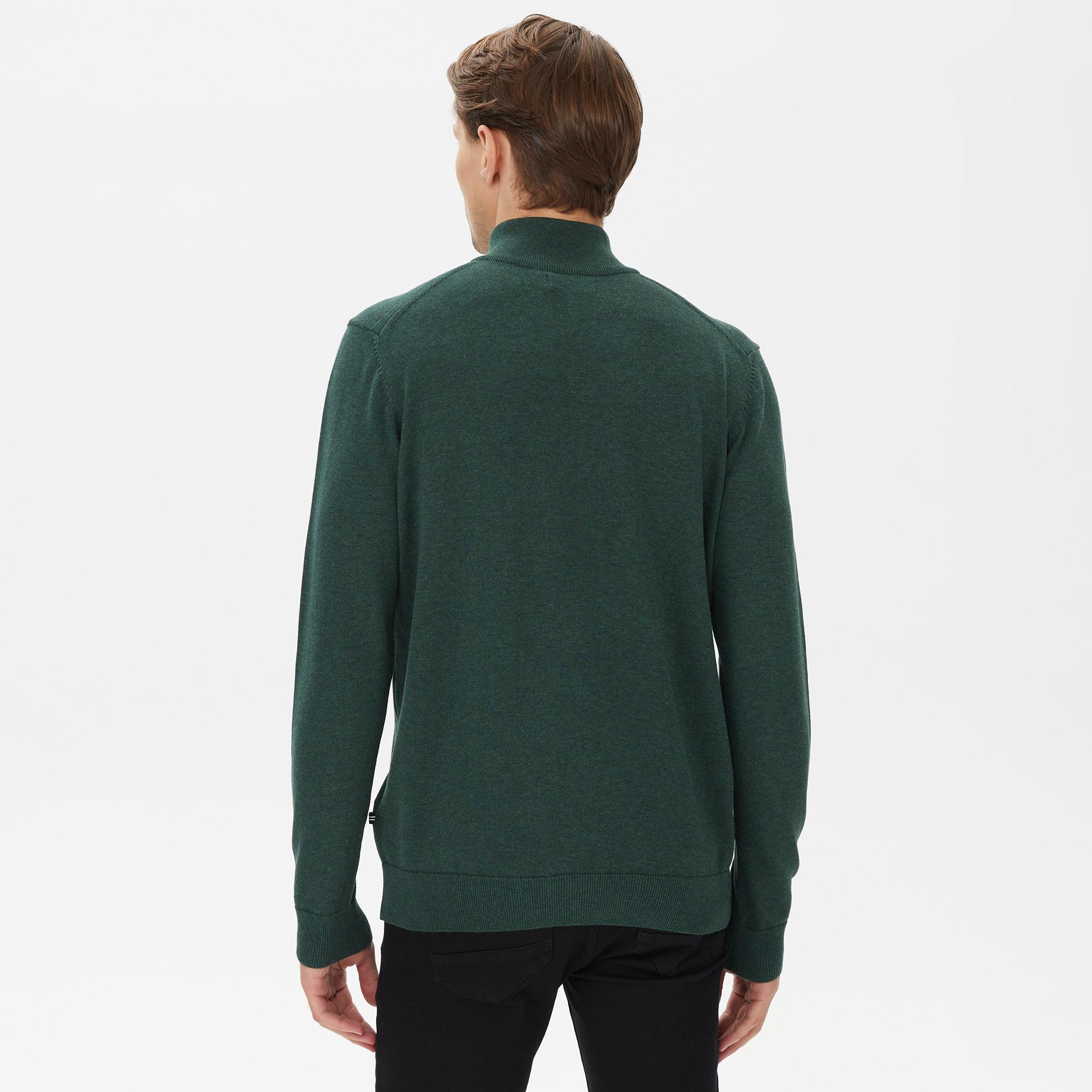 Nautica Erkek Yeşil Standart Fit Dik Yakalı Triko