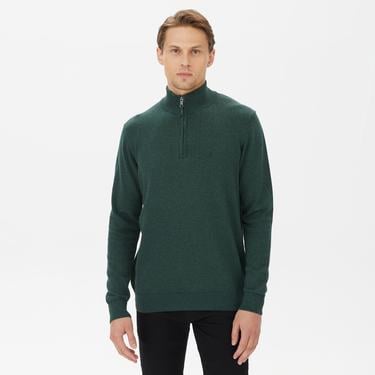  Nautica Erkek Yeşil Standart Fit Dik Yakalı Kazak