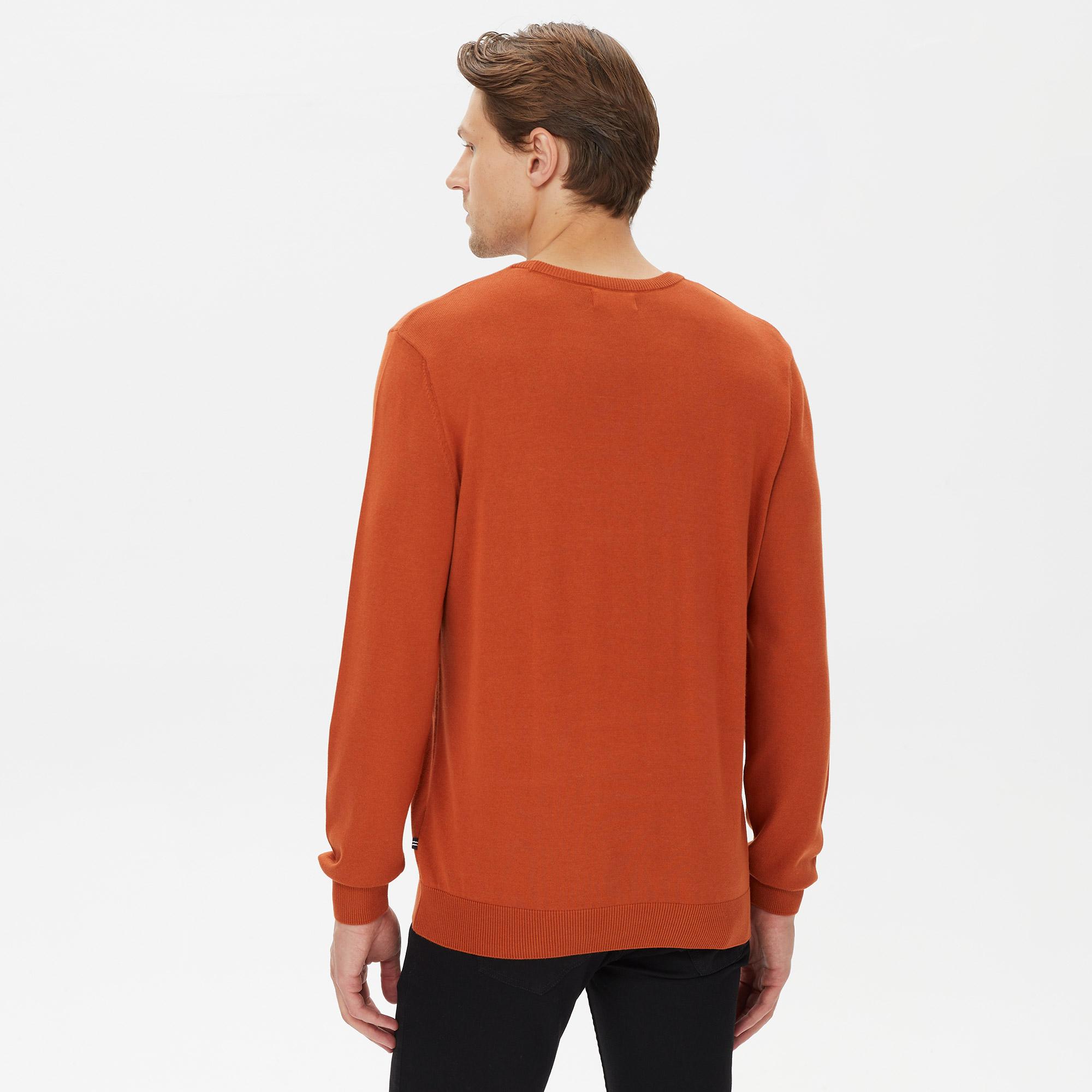 Nautica Erkek Turuncu Standart Fit Triko