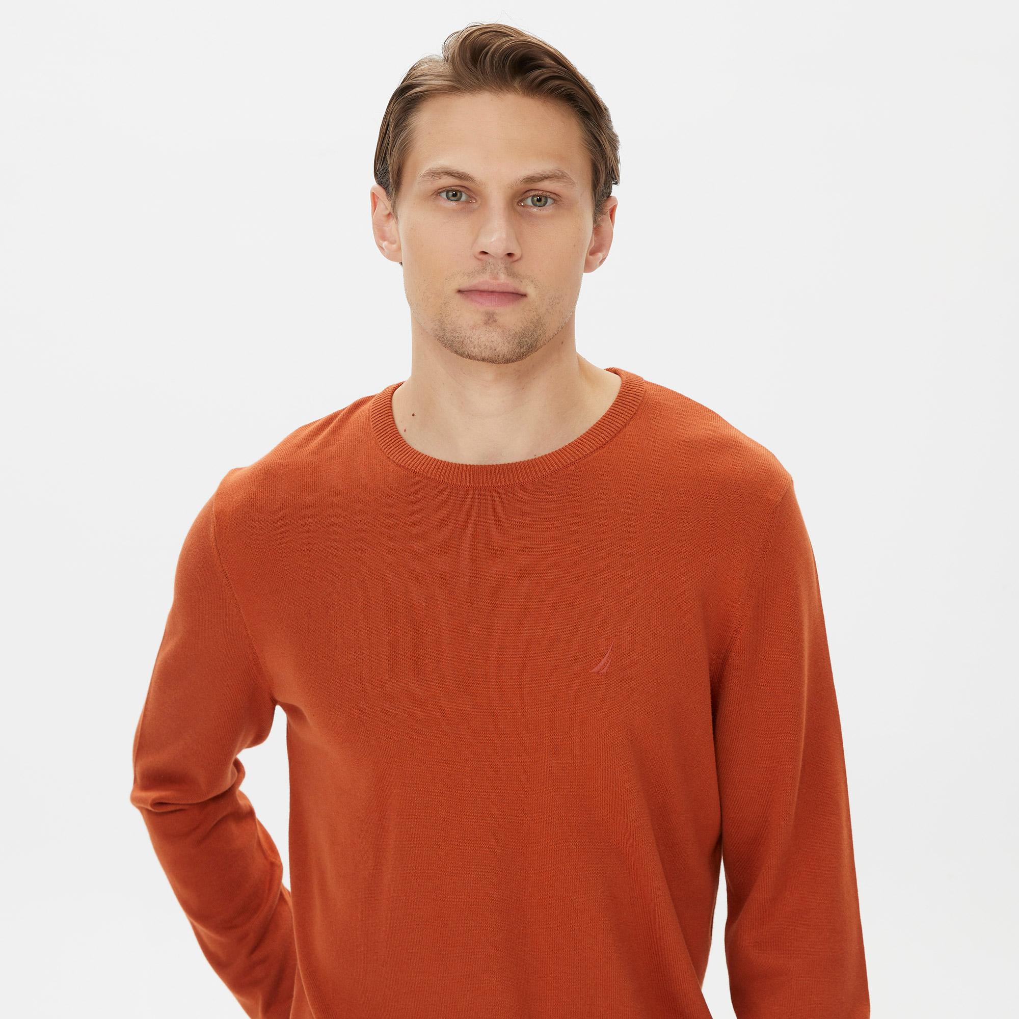 Nautica Erkek Turuncu Standart Fit Triko